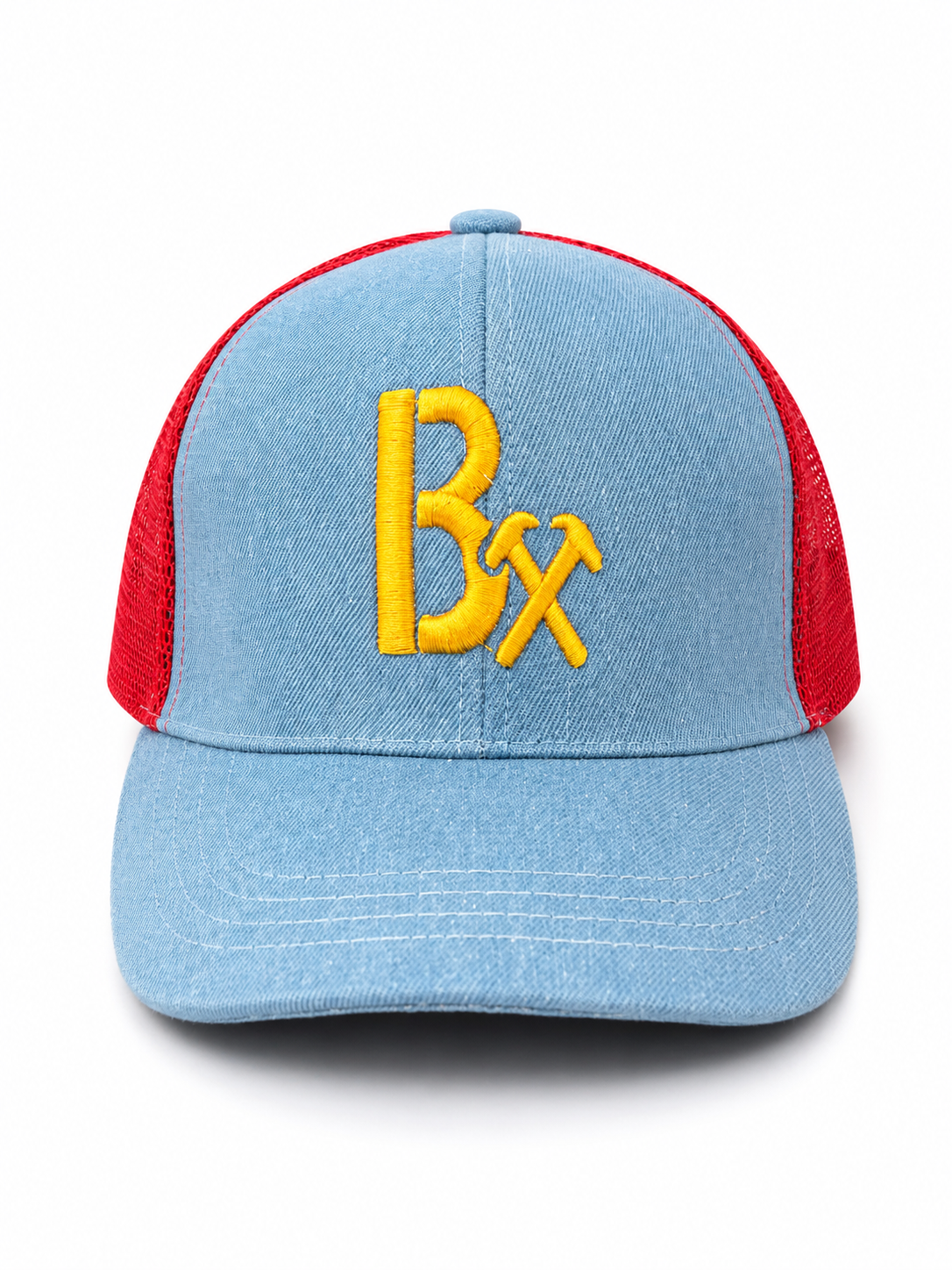 BX 3D EMBROIDERED DENIM TRUCKER HAT  Rep the BX.
