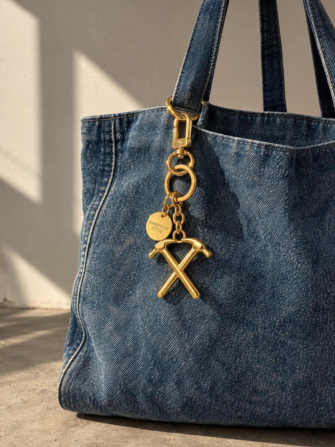 Double Hammer Metal Keychain / Bag Charm